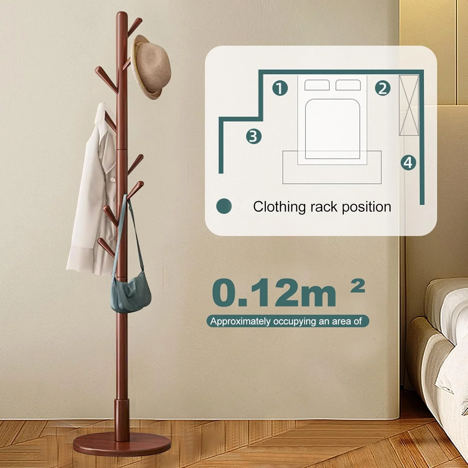 چوب لباسی ایستاده چوبی Beauenty با 8 آویز، پایه چوب لباسی درختی با پایه گرد، آویز لباس برای کیف، لباس، اتاق خواب، اتاق نشیمن، ورودی، کنار تخت (گردویی) چوب لباسی ایستاده چوبی Beauenty با 8 آویز، پایه چوب لباسی درختی با پایه گرد، آویز لباس برای کیف، لباس، اتاق خواب، اتاق نشیمن، ورودی، کنار تخت (گردویی)