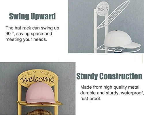 استند کلاه چند لایه فلزی با ظرفیت بالا، مناسب برای سازماندهی و نگهداری کلاه‌های بیسبال، ایستاده، مناسب اتاق خواب، راهرو و فروشگاه