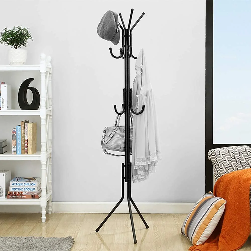 جالباسی ایستاده فلزی Showay، مناسب برای سازماندهی خانه، دارای قلاب برای آویزان کردن لباس، کت، کلاه، چتر، مناسب برای اتاق خواب، ورودی منزل جالباسی ایستاده فلزی Showay، مناسب برای سازماندهی خانه، دارای قلاب برای آویزان کردن لباس، کت، کلاه، چتر، مناسب برای اتاق خواب، ورودی منزل