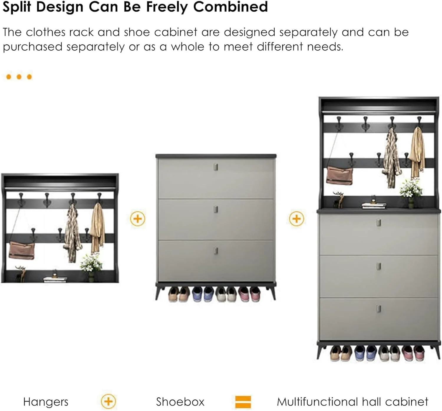 جاکفشی مدرن با 3 کشو تاشو، چوب لباسی ورودی، سازمان دهنده ذخیره سازی (D-70X17X208 سانتی متر) جاکفشی مدرن با 3 کشو تاشو، چوب لباسی ورودی، سازمان دهنده ذخیره سازی (D-70X17X208 سانتی متر)