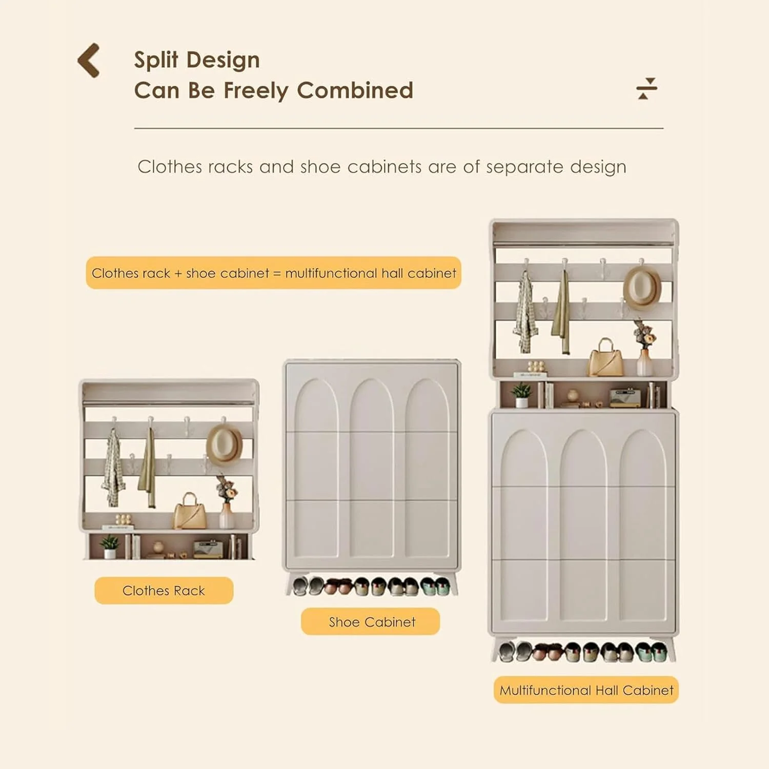 جاکفشی باریک با 3 کشو تاشو، سازمان دهنده کفش و رخت آویز برای ورودی، جاکفشی باریک مستقل (D-80X17X208Cm)