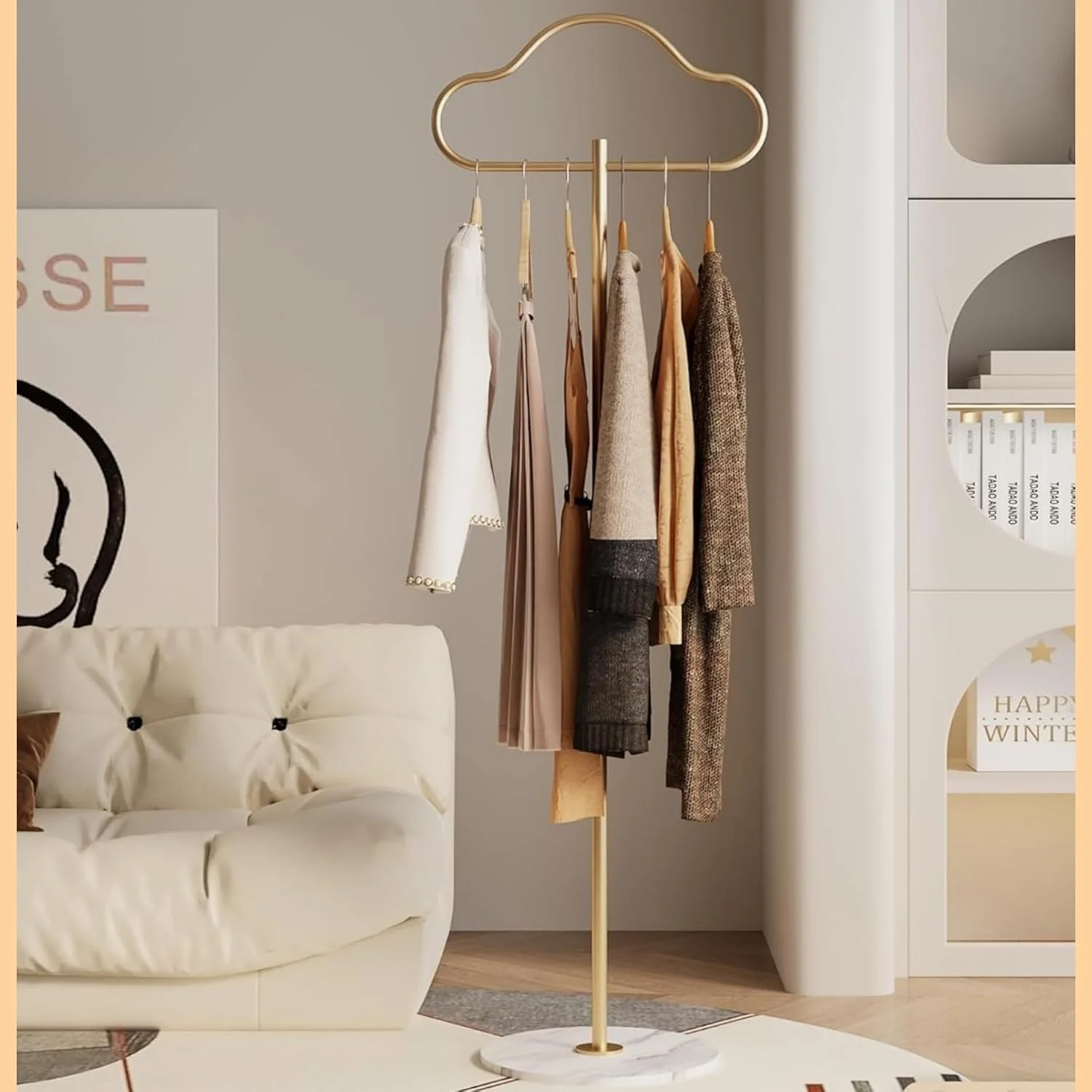 رگال لباس طلایی ROUNY با پایه سنگ مرمر سنگین - رگال لباس ایستاده و استند نمایش لباس، رگال فلزی کوچک برای گوشه، اتاق خواب، بوتیک، ورودی رگال لباس طلایی ROUNY با پایه سنگ مرمر سنگین - رگال لباس ایستاده و استند نمایش لباس، رگال فلزی کوچک برای گوشه، اتاق خواب، بوتیک، ورودی