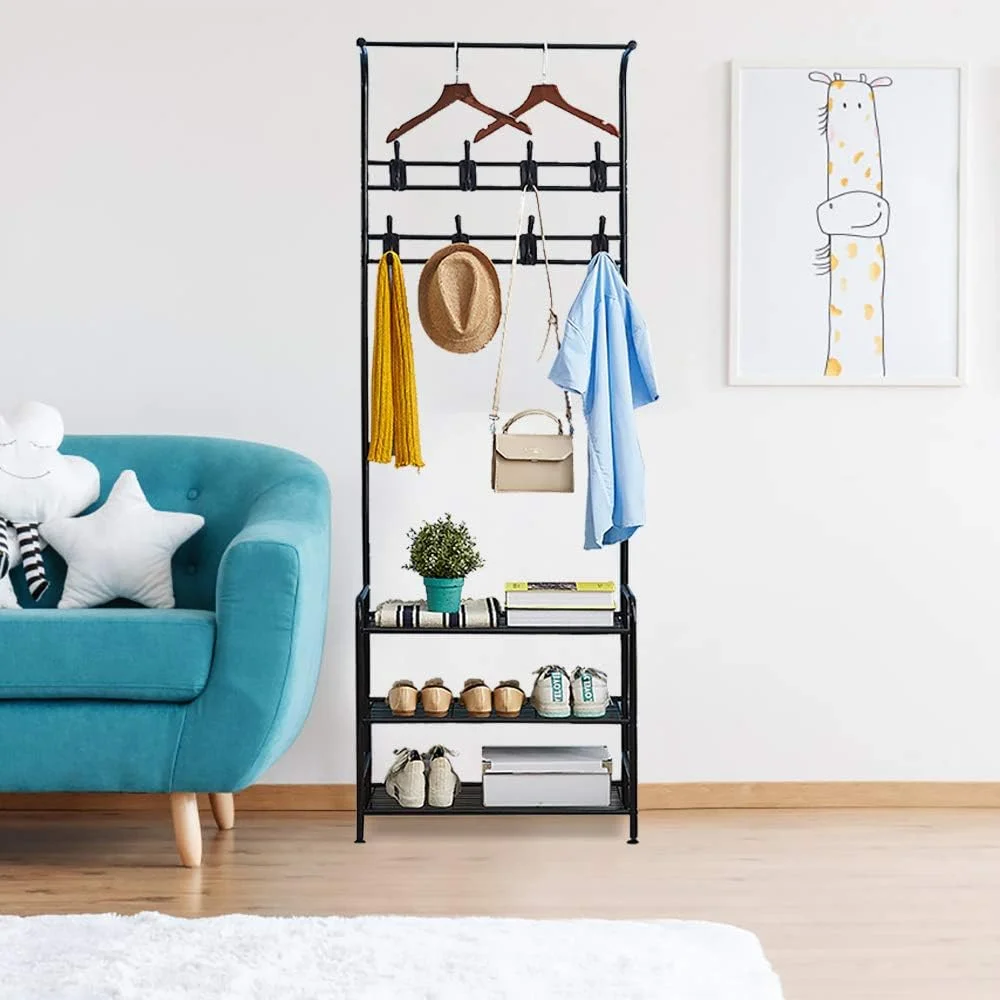 رخت آویز ایستاده با نیمکت کفش و 16 قلاب، رخت آویز فلزی کلاه، استند لباس ایستاده با نیمکت قفسه کفش 3 طبقه، استند چتر کلاه، سازمان دهنده راهرو، جا لباسی 3 در 1 با قاب فلزی، مونتاژ آسان رخت آویز ایستاده با نیمکت کفش و 16 قلاب، رخت آویز فلزی کلاه، استند لباس ایستاده با نیمکت قفسه کفش 3 طبقه، استند چتر کلاه، سازمان دهنده راهرو، جا لباسی 3 در 1 با قاب فلزی، مونتاژ آسان