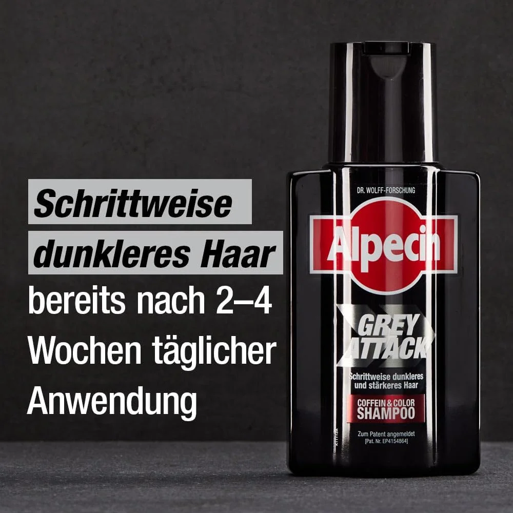 شامپو کافئین و رنگ مو آلپسین Grey Attack - 200 میلی لیتر + 75 میلی لیتر - ضد موهای سفید | نتیجه رنگ طبیعی در 2-4 هفته | جلوگیری از ریزش موی ارثی شامپو کافئین و رنگ مو آلپسین Grey Attack - 200 میلی لیتر + 75 میلی لیتر - ضد موهای سفید | نتیجه رنگ طبیعی در 2-4 هفته | جلوگیری از ریزش موی ارثی