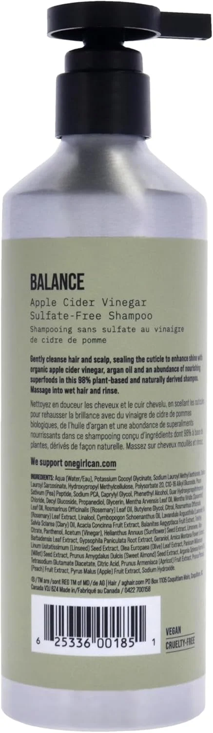 شامپو تعادل طبیعی مو AG Care (یا) مواد ضروری گیاهی، سرکه سیب، قهوه ای، 355 میلی لیتر شامپو تعادل طبیعی مو AG Care (یا) مواد ضروری گیاهی، سرکه سیب، قهوه ای، 355 میلی لیتر