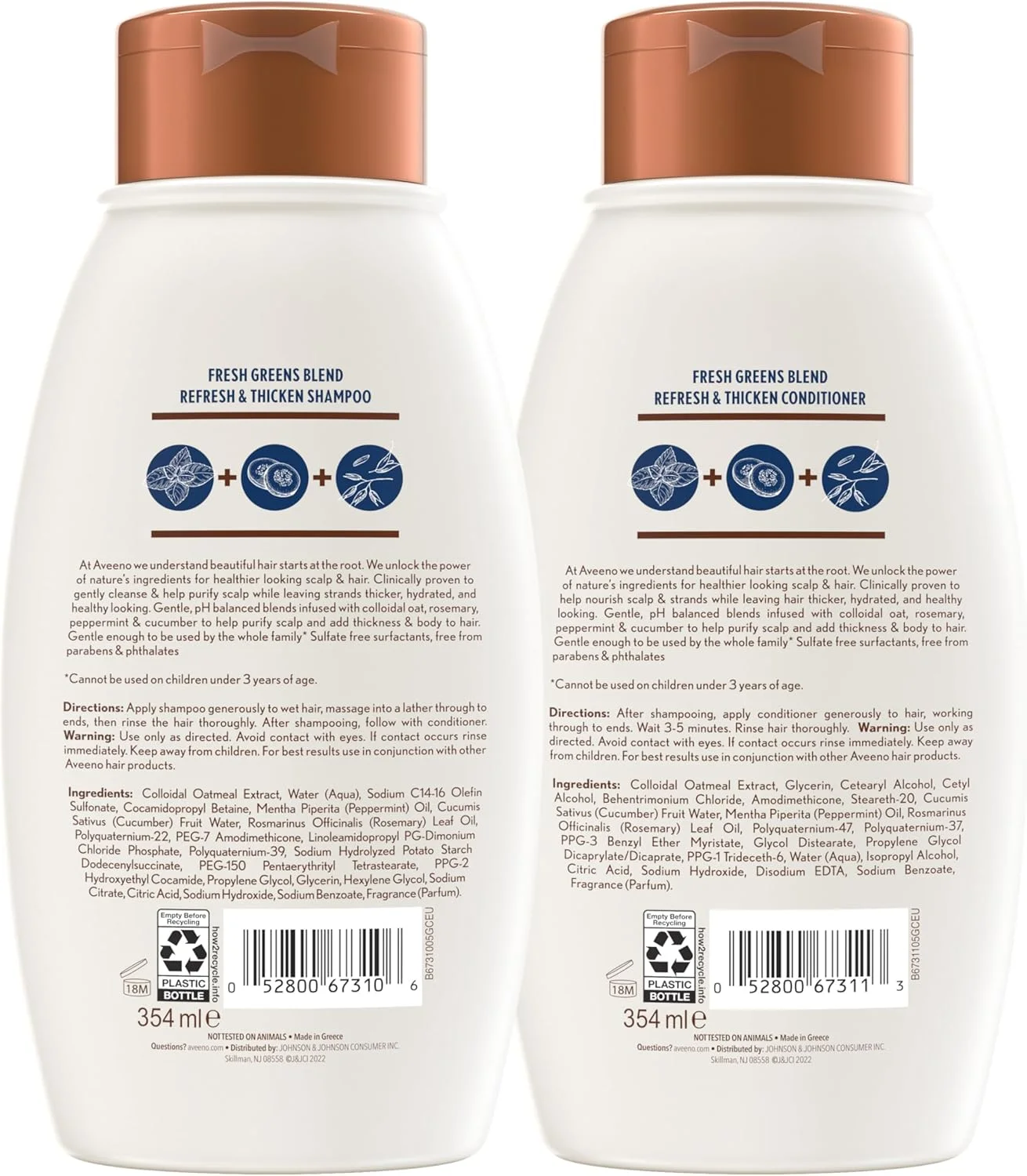 شامپو و نرم کننده آونو Fresh Greens با رزماری، نعناع و خیار برای ضخیم کردن و تغذیه مو، شامپو شفاف کننده و حجم دهنده برای موهای نازک یا ظریف، بدون پارابن، 354 میلی لیتر، 2 عدد (بسته 1 عددی) شامپو و نرم کننده آونو Fresh Greens با رزماری، نعناع و خیار برای ضخیم کردن و تغذیه مو، شامپو شفاف کننده و حجم دهنده برای موهای نازک یا ظریف، بدون پارابن، 354 میلی لیتر، 2 عدد (بسته 1 عددی)