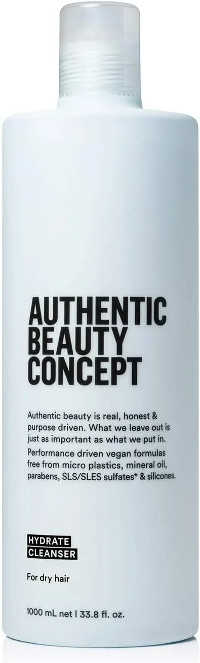 شامپو پاک کننده آبرسان Authentic Beauty Concept | شامپو پاک کننده مرطوب کننده | مناسب موهای معمولی تا خشک یا مجعد | وگان و بدون تست حیوانی | بدون سولفات | 1000 میلی لیتر شامپو پاک کننده آبرسان Authentic Beauty Concept | شامپو پاک کننده مرطوب کننده | مناسب موهای معمولی تا خشک یا مجعد | وگان و بدون تست حیوانی | بدون سولفات | 1000 میلی لیتر