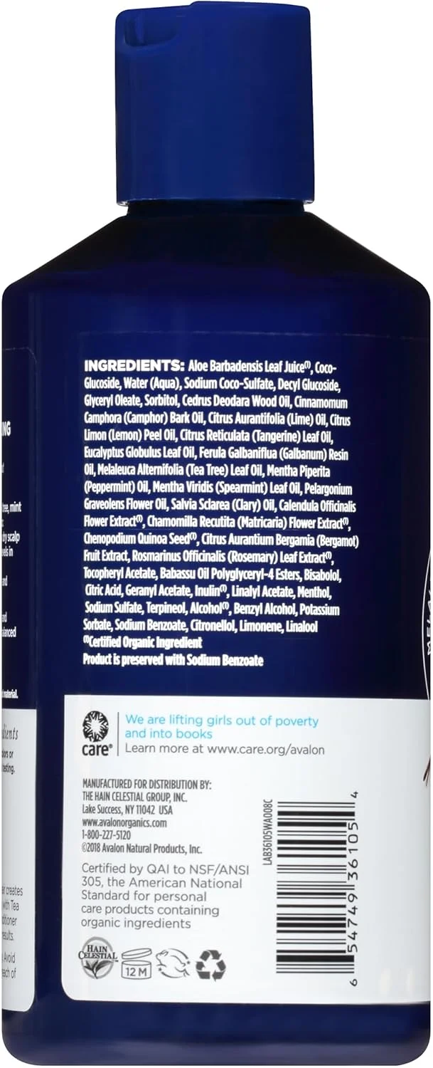 شامپو نرمال کننده پوست سر آوالون ارگانیکس، درمان درخت چای و نعناع، 414 میلی لیتر شامپو نرمال کننده پوست سر آوالون ارگانیکس، درمان درخت چای و نعناع، 414 میلی لیتر