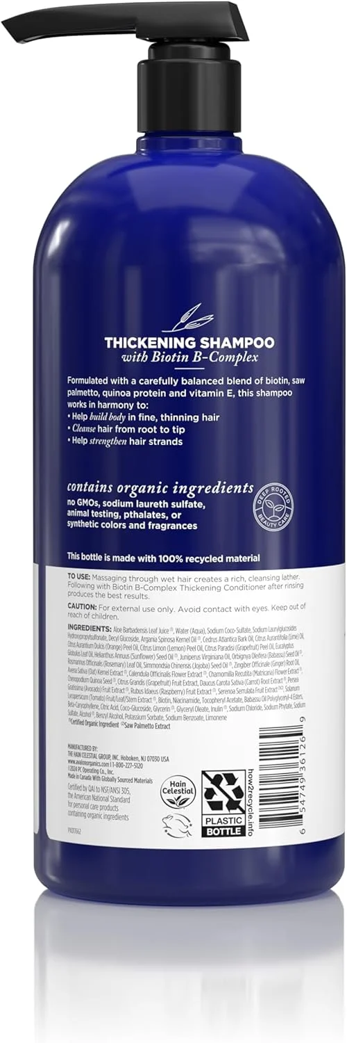 شامپو ضخیم کننده بیوتین B-Complex آوالون ارگانیکس، برای پوست سر پرانرژی و موهایی ضخیم تر و پرپشت تر، 946 میلی لیتر شامپو ضخیم کننده بیوتین B-Complex آوالون ارگانیکس، برای پوست سر پرانرژی و موهایی ضخیم تر و پرپشت تر، 946 میلی لیتر