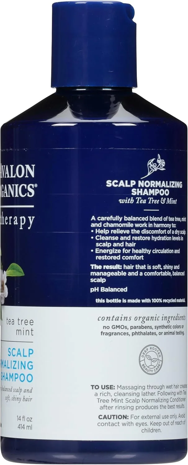 شامپو نرمال کننده پوست سر آوالون ارگانیکس، درمان درخت چای و نعناع، 414 میلی لیتر شامپو نرمال کننده پوست سر آوالون ارگانیکس، درمان درخت چای و نعناع، 414 میلی لیتر