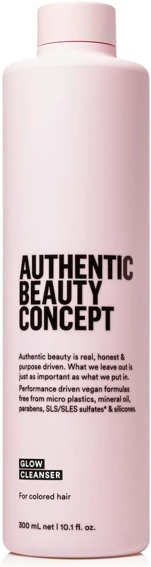 شامپو پاک کننده موهای رنگ شده Authentic Beauty Concept Glow | شامپو تمیز کننده برای موهای رنگ شده | محافظت از رنگ مو | مرطوب کننده موهای رنگ شده | وگان و بدون تست حیوانی | بدون سولفات | 300 میلی لیتر