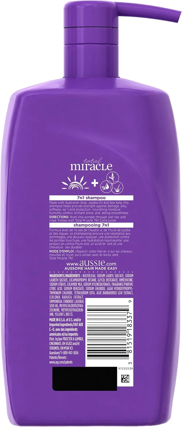 شامپو 7 در 1 مجموعه معجزه آسای Aussie، حجم 778 میلی لیتر - محافظت از مو در برابر آسیب، موخوره و رطوبت