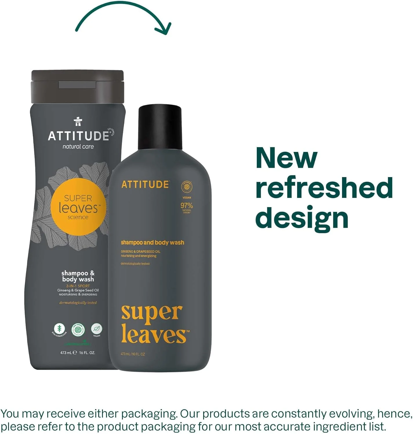 شامپو و ژل شستشوی بدن 2 در 1 سوپر لیوز اتتیتود مدل اسپرت 473 میلی لیتر