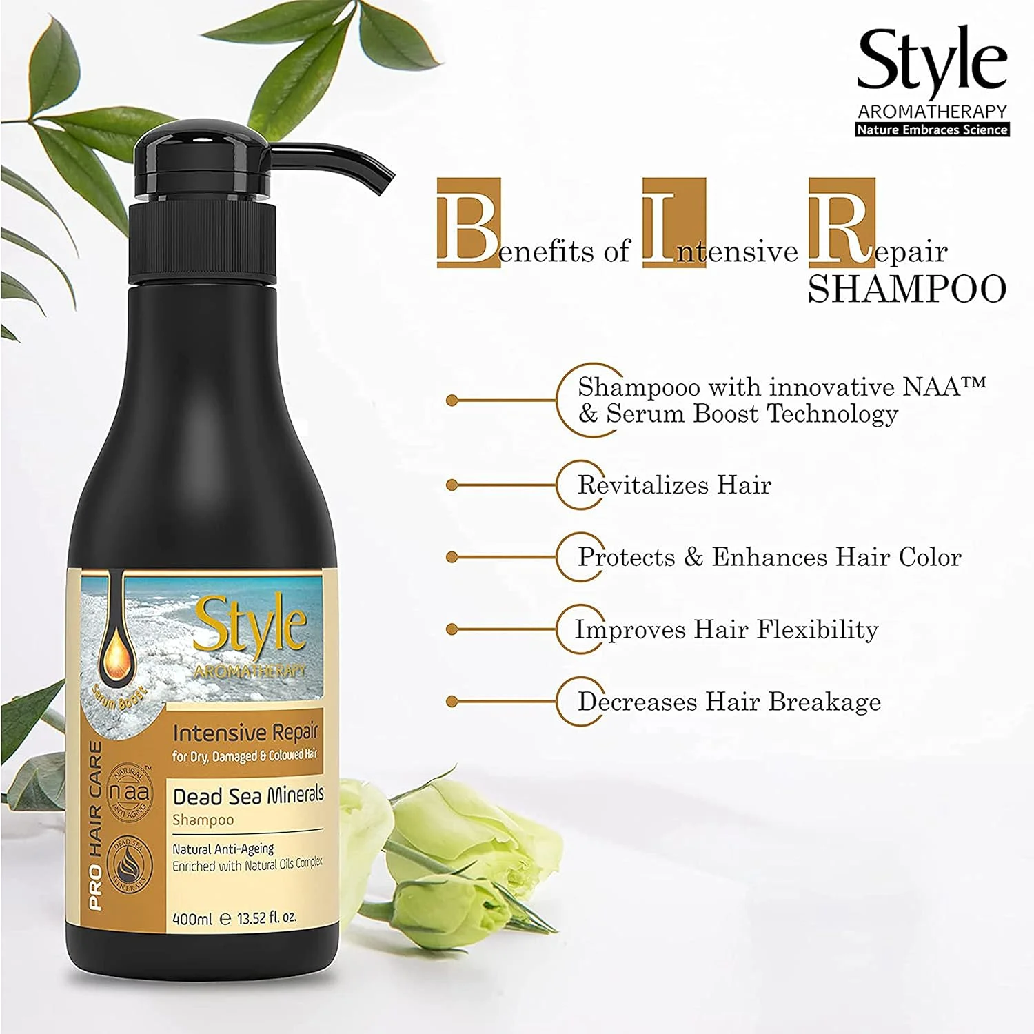 شامپو ترمیم کننده بدون سولفات حرفه ای Style Aromatherapy | برای موهای خشک، آسیب دیده و رنگ شده | بدون SLS/SLES، بدون پارابن - 400 میلی لیتر شامپو ترمیم کننده بدون سولفات حرفه ای Style Aromatherapy | برای موهای خشک، آسیب دیده و رنگ شده | بدون SLS/SLES، بدون پارابن - 400 میلی لیتر