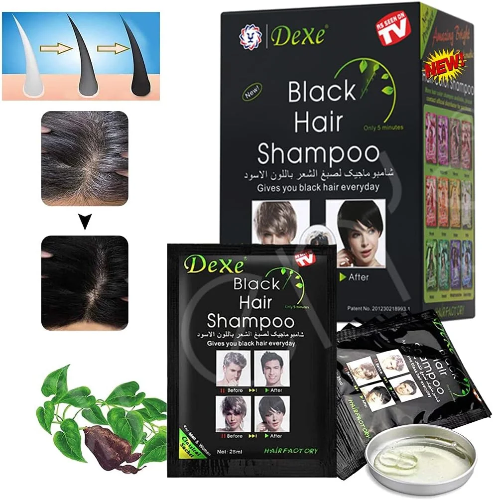 شامپو رنگ موی مشکی آرن 10 عددی Dexe | شامپو رنگ موی فوری برای مردان و زنان، رنگ مشکی، استفاده آسان در 5 دقیقه - مواد طبیعی با عملکرد سریع - رنگ موی موقت - ماندگاری 30 روز شامپو رنگ موی مشکی آرن 10 عددی Dexe | شامپو رنگ موی فوری برای مردان و زنان، رنگ مشکی، استفاده آسان در 5 دقیقه - مواد طبیعی با عملکرد سریع - رنگ موی موقت - ماندگاری 30 روز