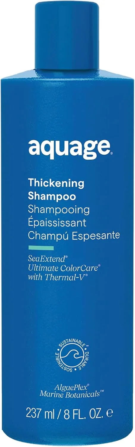شامپو ضخیم کننده Aquage SeaExtend - فناوری Thermal-V، گرما را مسدود می کند، از محو شدن رنگ مو و آسیب های ناشی از حالت دهی حرارتی جلوگیری می کند، 236 میلی لیتر شامپو ضخیم کننده Aquage SeaExtend - فناوری Thermal-V، گرما را مسدود می کند، از محو شدن رنگ مو و آسیب های ناشی از حالت دهی حرارتی جلوگیری می کند، 236 میلی لیتر