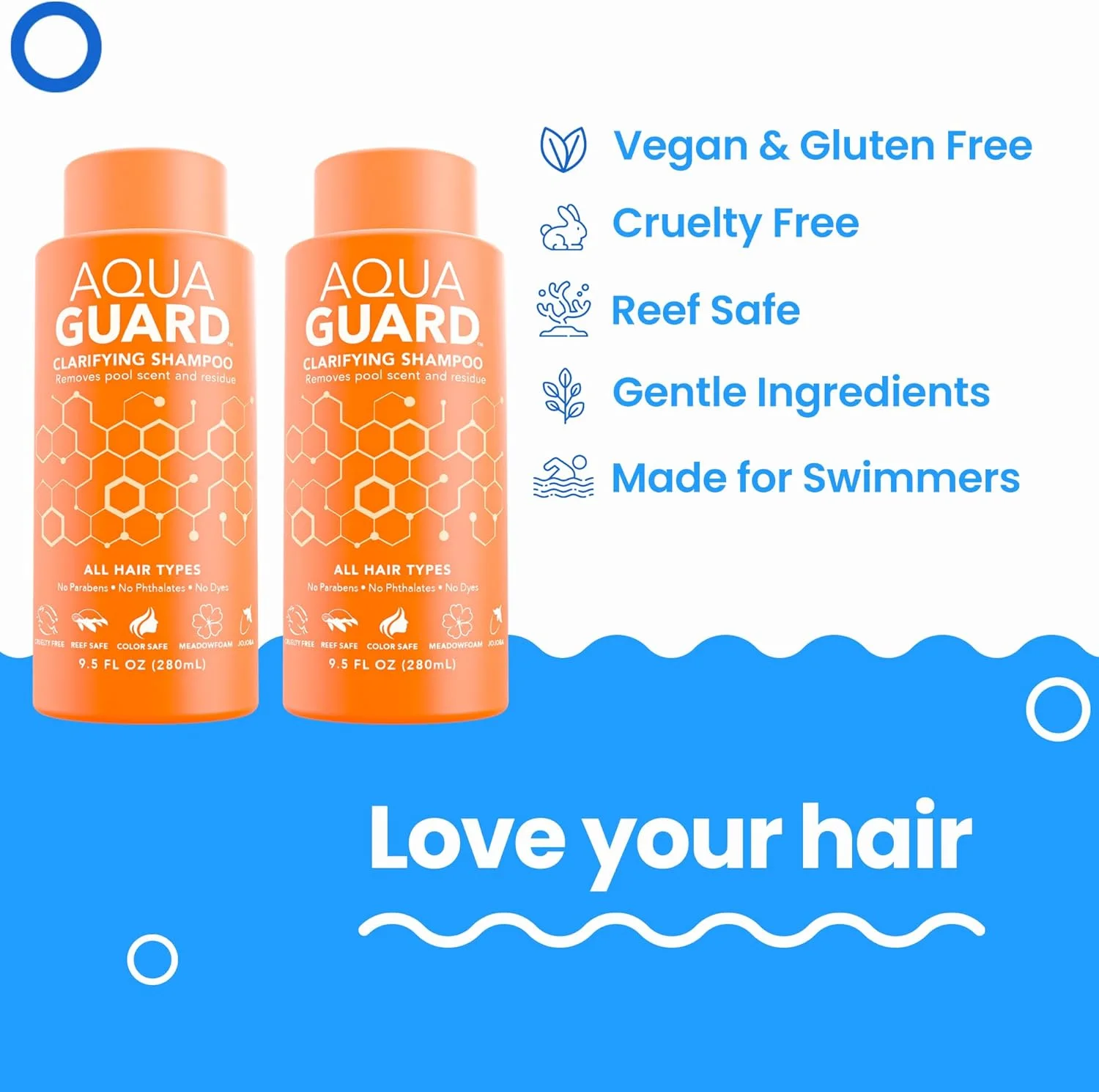 شامپو ملایم پاک کننده آکوا گارد - نابود کننده کلر و لذت بردن از استخر - خداحافظی با بوی موی استخری - فاقد پارابن و گلوتن، وگان، ایمن برای موهای رنگ شده، دارای گواهی Leaping Bunny (دو بطری) شامپو ملایم پاک کننده آکوا گارد - نابود کننده کلر و لذت بردن از استخر - خداحافظی با بوی موی استخری - فاقد پارابن و گلوتن، وگان، ایمن برای موهای رنگ شده، دارای گواهی Leaping Bunny (دو بطری)