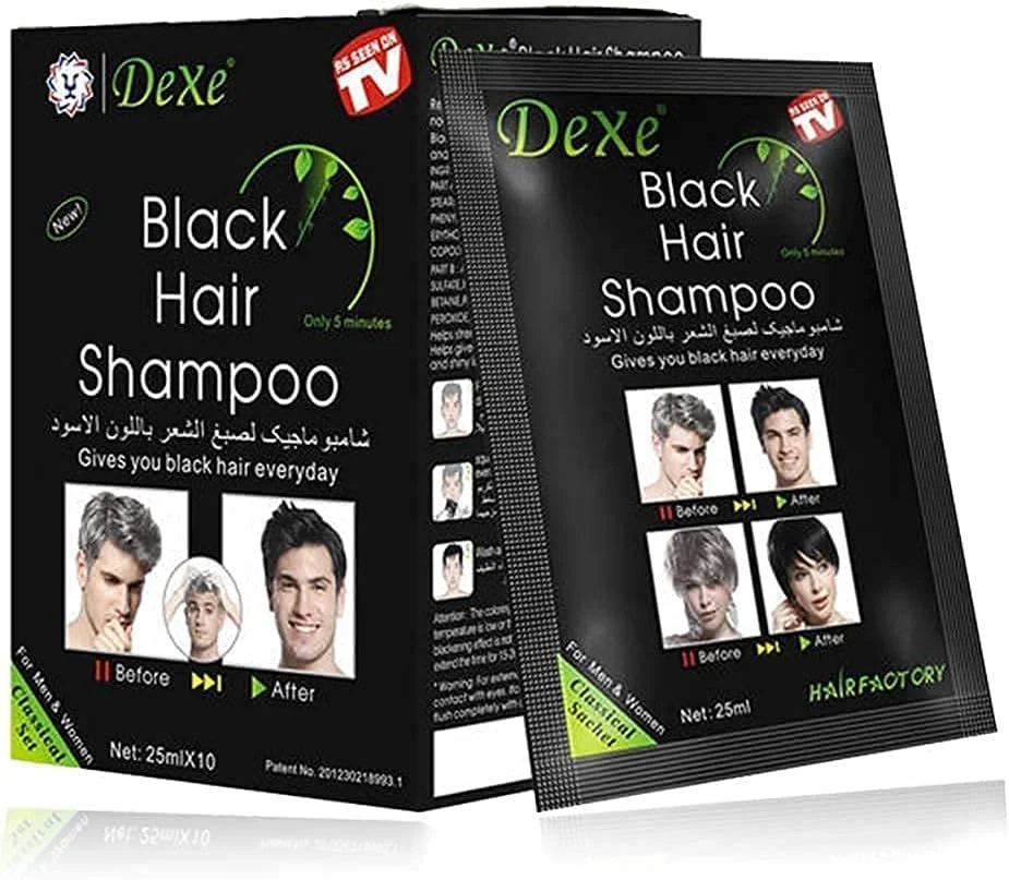شامپو رنگ موی مشکی آرن 10 عددی Dexe | شامپو رنگ موی فوری برای مردان و زنان، رنگ مشکی، استفاده آسان در 5 دقیقه - مواد طبیعی با عملکرد سریع - رنگ موی موقت - ماندگاری 30 روز شامپو رنگ موی مشکی آرن 10 عددی Dexe | شامپو رنگ موی فوری برای مردان و زنان، رنگ مشکی، استفاده آسان در 5 دقیقه - مواد طبیعی با عملکرد سریع - رنگ موی موقت - ماندگاری 30 روز