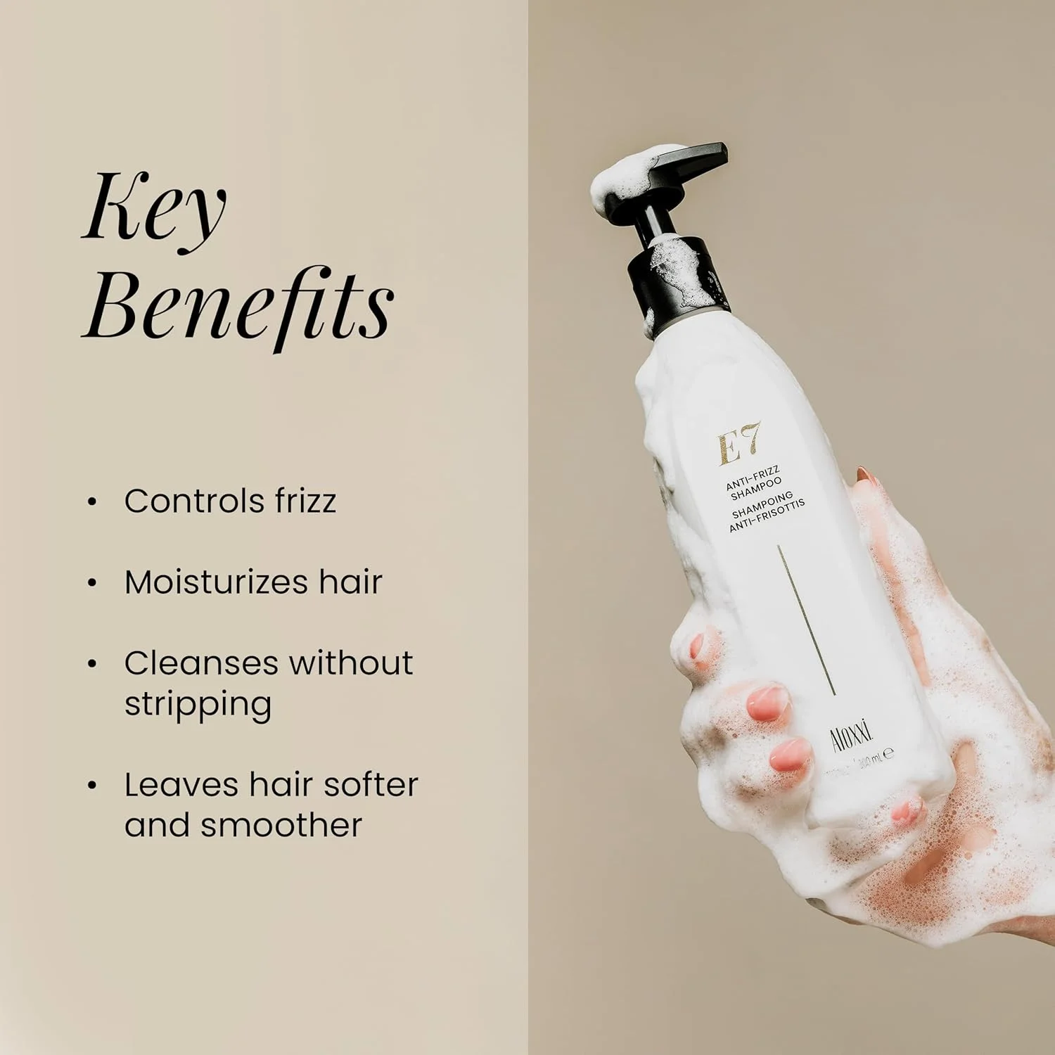 ALOXXI E7 Anti-Frizz Shampoo, Moisturizing & Strengthening with 7 Essential Cleansing Oils, for Color-Treated, Dry, Damaged & Frizzy Hair, Paraben & Sulfate-Free, 10.1 Fl Oz ALOXXI E7 Anti-Frizz Shampoo, Moisturizing & Strengthening with 7 Essential Cleansing Oils, for Color-Treated, Dry, Damaged & Frizzy Hair, Paraben & Sulfate-Free, 10.1 Fl Oz