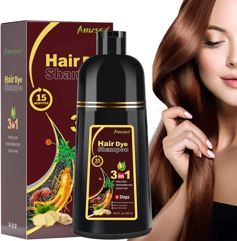 AMZSEA Instant Black Hair Shampoo Hair Colour Shampoo for Grey Hair, 3-in-1 for Men and Women, Long-Lasting Black Shampoo Colours (Coffee) AMZSEA Instant Black Hair Shampoo Hair Colour Shampoo for Grey Hair, 3-in-1 for Men and Women, Long-Lasting Black Shampoo Colours (Coffee)