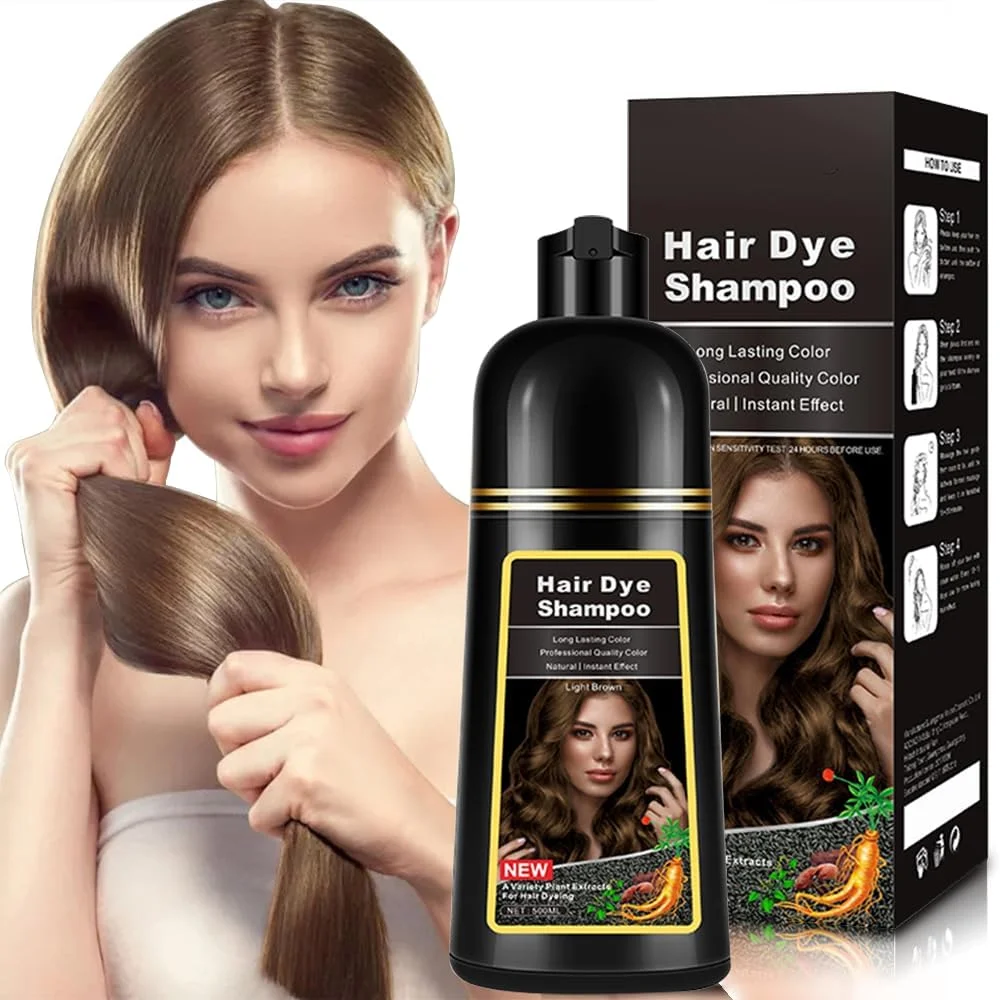 AMZSEA Natural Chestnut Brown Hair Dye Shampoo 500 ml, 3-in-1 Hair Dye Shampoo, Brown Hair Care & Dyeing for Men Women Colours in 10-15 Minutes (Light Brown) AMZSEA Natural Chestnut Brown Hair Dye Shampoo 500 ml, 3-in-1 Hair Dye Shampoo, Brown Hair Care & Dyeing for Men Women Colours in 10-15 Minutes (Light Brown)