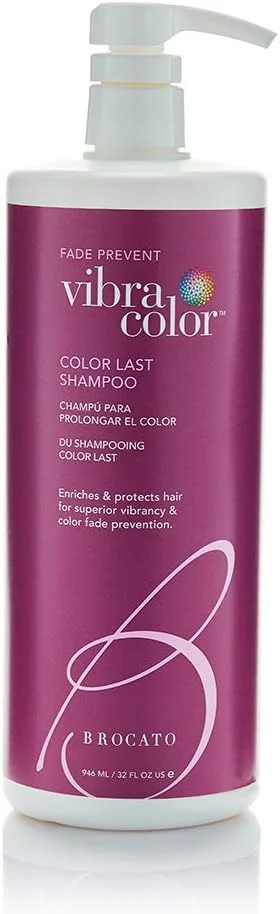 Brocato Vibracolor Color Last Shampoo: Color Safe Shampoo for Color Treated Hair - Prevents Fading and Extends the Life and Brilliance of Colored Hair - Contains No Sulfate or Parabens - 32 Oz Brocato Vibracolor Color Last Shampoo: Color Safe Shampoo for Color Treated Hair - Prevents Fading and Extends the Life and Brilliance of Colored Hair - Contains No Sulfate or Parabens - 32 Oz