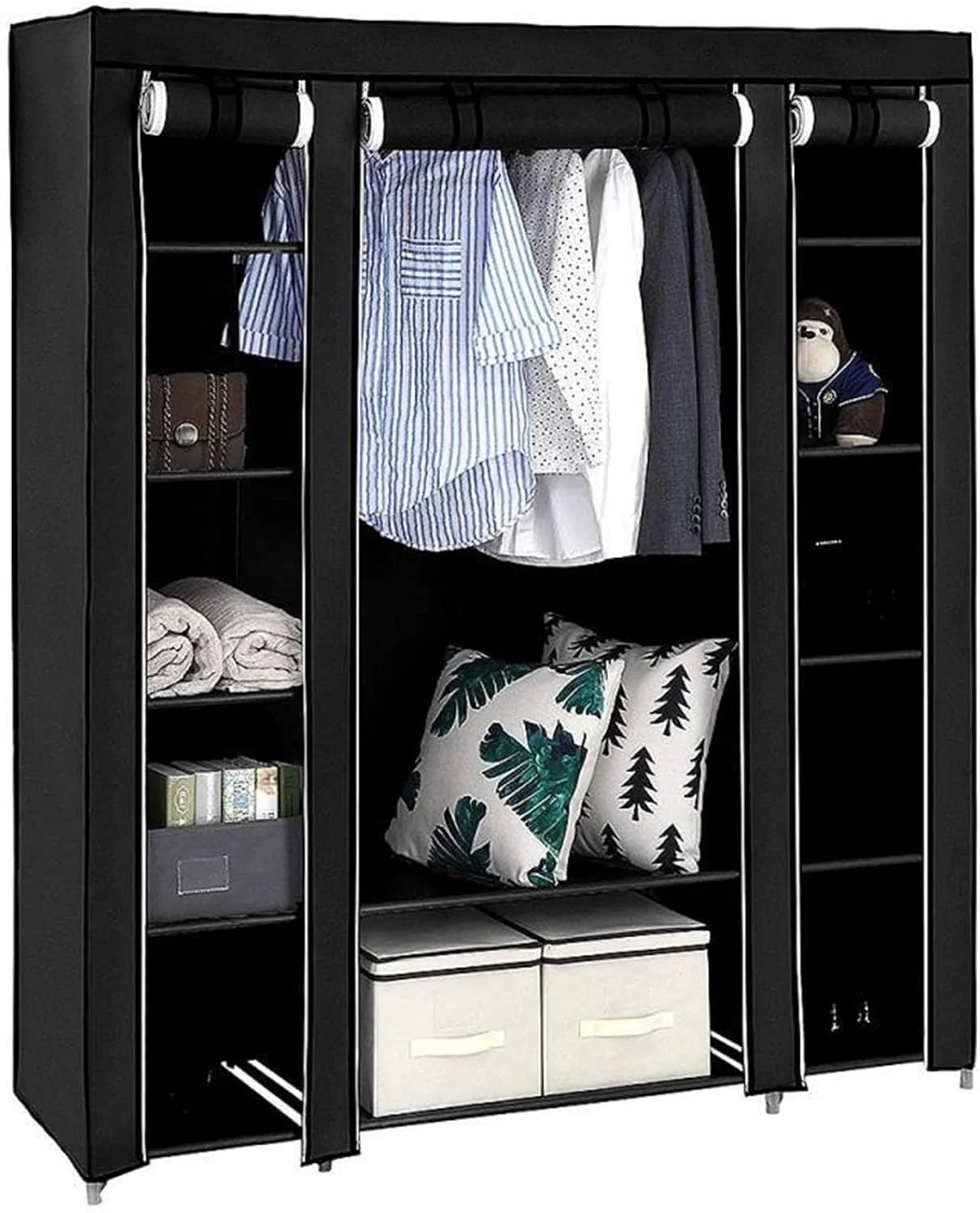 ZKSKOX Armoire wardrobe closet Bedroom Fabric Wardrobe Furniture Non Woven Wardrobe Locker Fabric Wardrobe Waterproof Fabric Cabinet ZKSKOX Armoire wardrobe closet Bedroom Fabric Wardrobe Furniture Non Woven Wardrobe Locker Fabric Wardrobe Waterproof Fabric Cabinet
