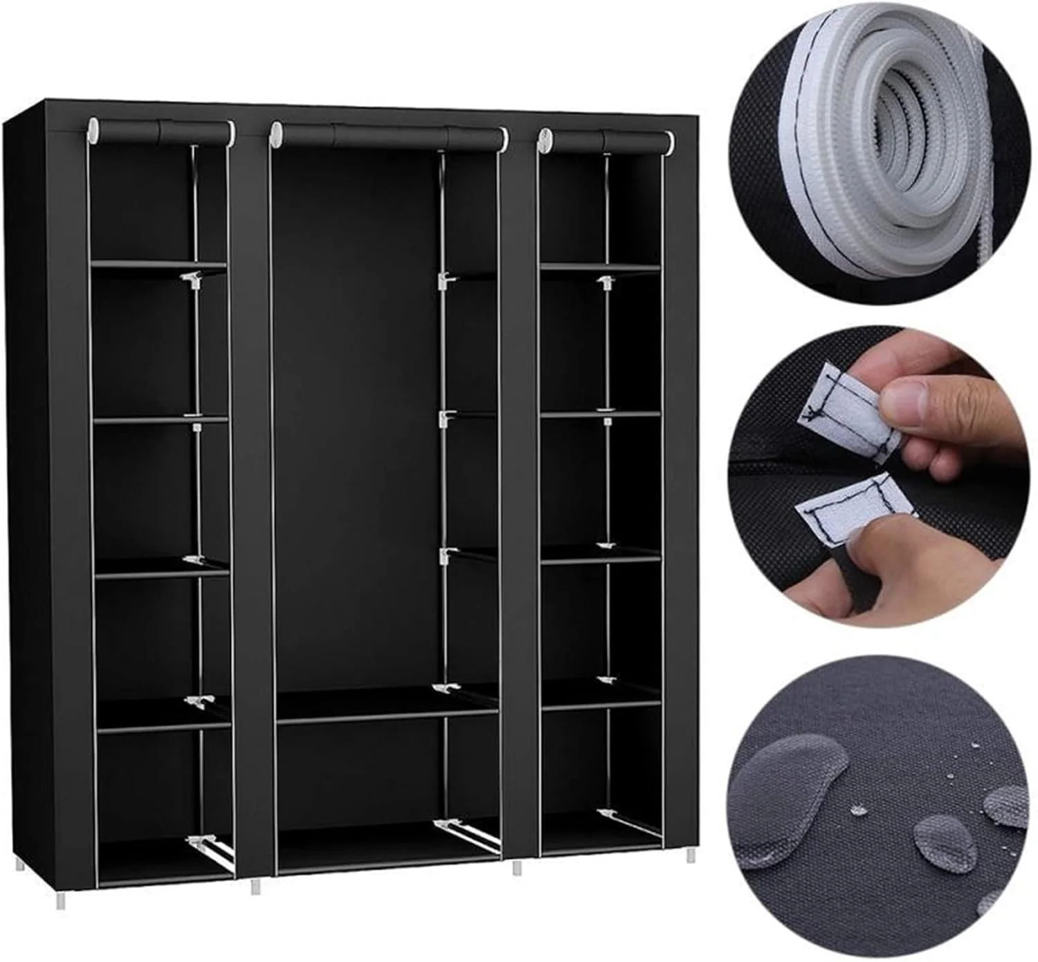ZKSKOX Armoire wardrobe closet Bedroom Fabric Wardrobe Furniture Non Woven Wardrobe Locker Fabric Wardrobe Waterproof Fabric Cabinet