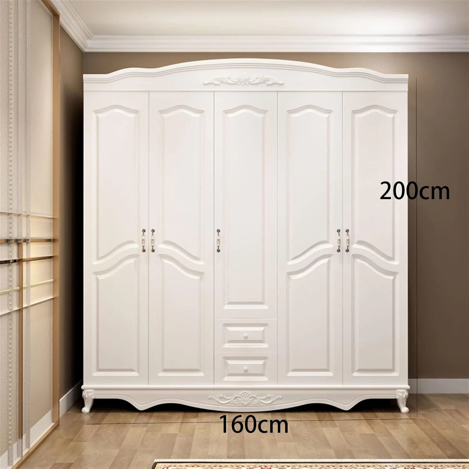 ZKSKOX Armoire wardrobe closet Wardrobe simple economy wooden hotel apartment rental house household assembly cabinet bedroom wardrobe