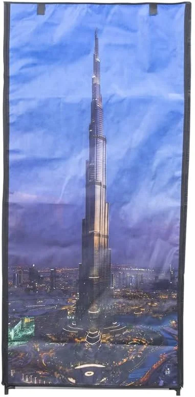 WT-EASYCARE Portable Wardrobe Closet with 2 Shelves and Hanging Space | Zippered Front Door Wardrobe - Burj Khalifa WT-EASYCARE Portable Wardrobe Closet with 2 Shelves and Hanging Space | Zippered Front Door Wardrobe - Burj Khalifa