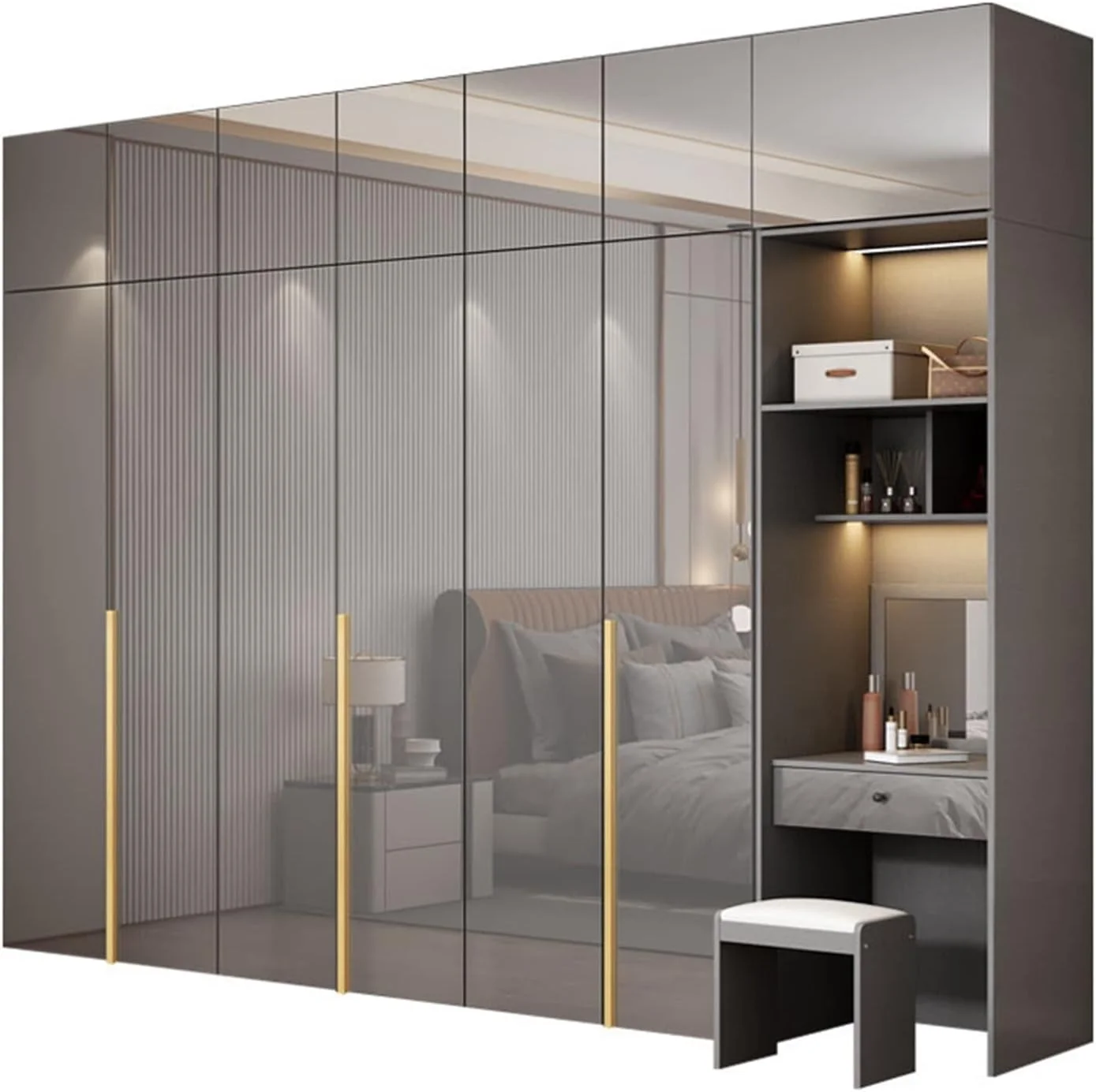 ZKSKOX Armoire wardrobe closet Wardrobe Home Bedroom Modern Minimalist Small Apartment Cabinet Assembly Hanging Storage High-gloss Board Large ZKSKOX Armoire wardrobe closet Wardrobe Home Bedroom Modern Minimalist Small Apartment Cabinet Assembly Hanging Storage High-gloss Board Large