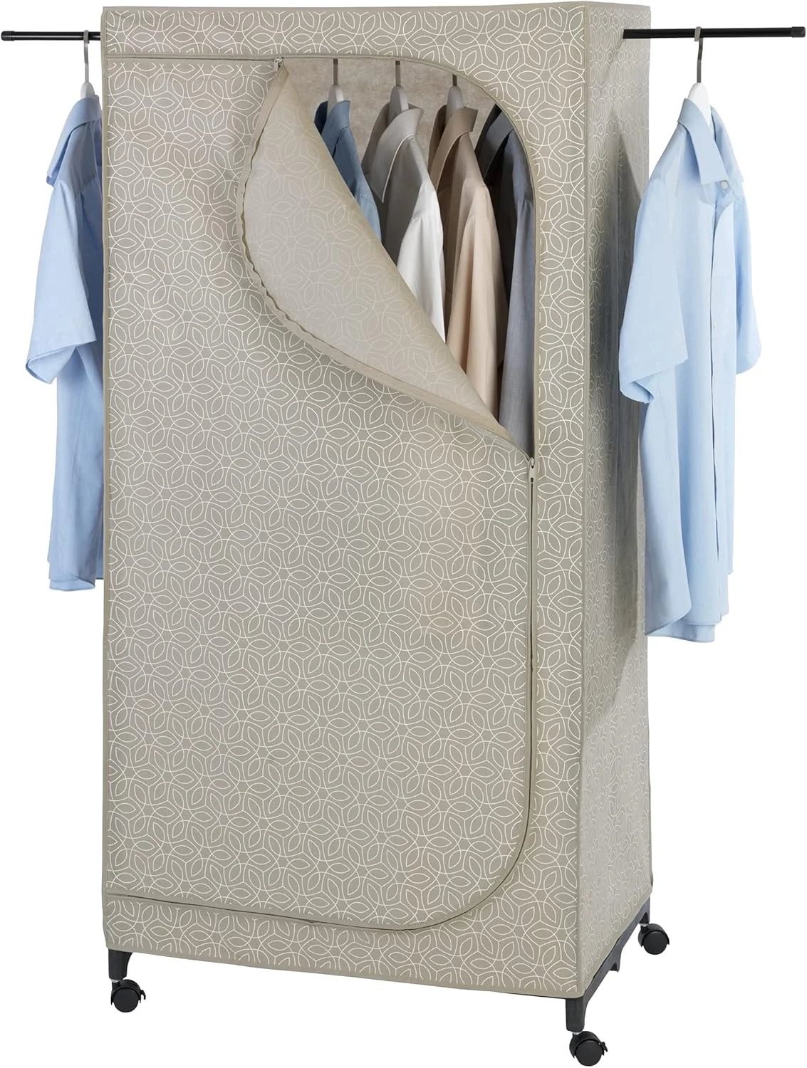 Wenko Balance Wardrobe with Wheels - Mobile Wardrobe Folding, taupe, Kleiderschrank Wenko Balance Wardrobe with Wheels - Mobile Wardrobe Folding, taupe, Kleiderschrank