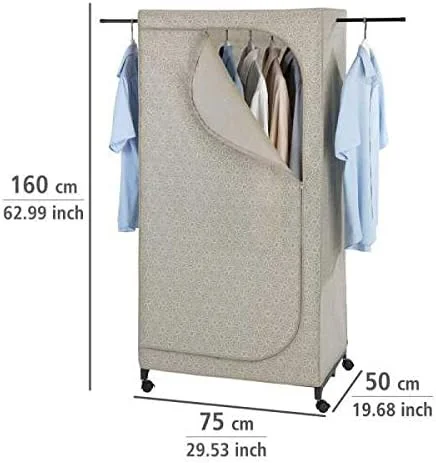 Wenko Balance Wardrobe with Wheels - Mobile Wardrobe Folding, taupe, Kleiderschrank Wenko Balance Wardrobe with Wheels - Mobile Wardrobe Folding, taupe, Kleiderschrank