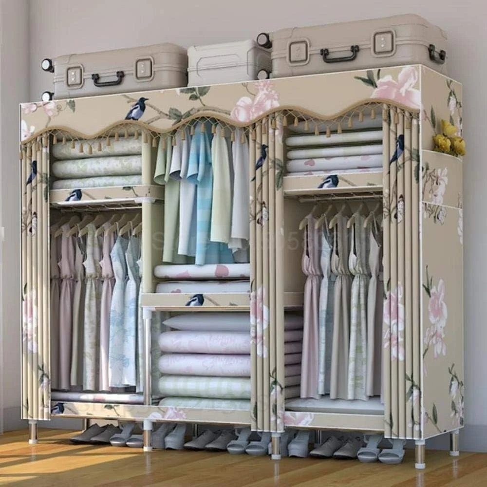 TEmkin cloth wardrobe steel tube bold reinforcement storage closet double bedroom folding floor,65cm 1 (200cm 5) TEmkin cloth wardrobe steel tube bold reinforcement storage closet double bedroom folding floor,65cm 1 (200cm 5)