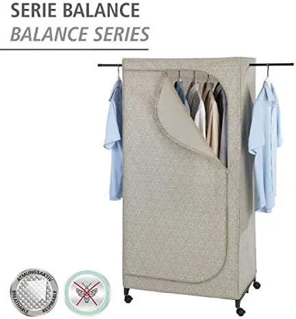Wenko Balance Wardrobe with Wheels - Mobile Wardrobe Folding, taupe, Kleiderschrank Wenko Balance Wardrobe with Wheels - Mobile Wardrobe Folding, taupe, Kleiderschrank