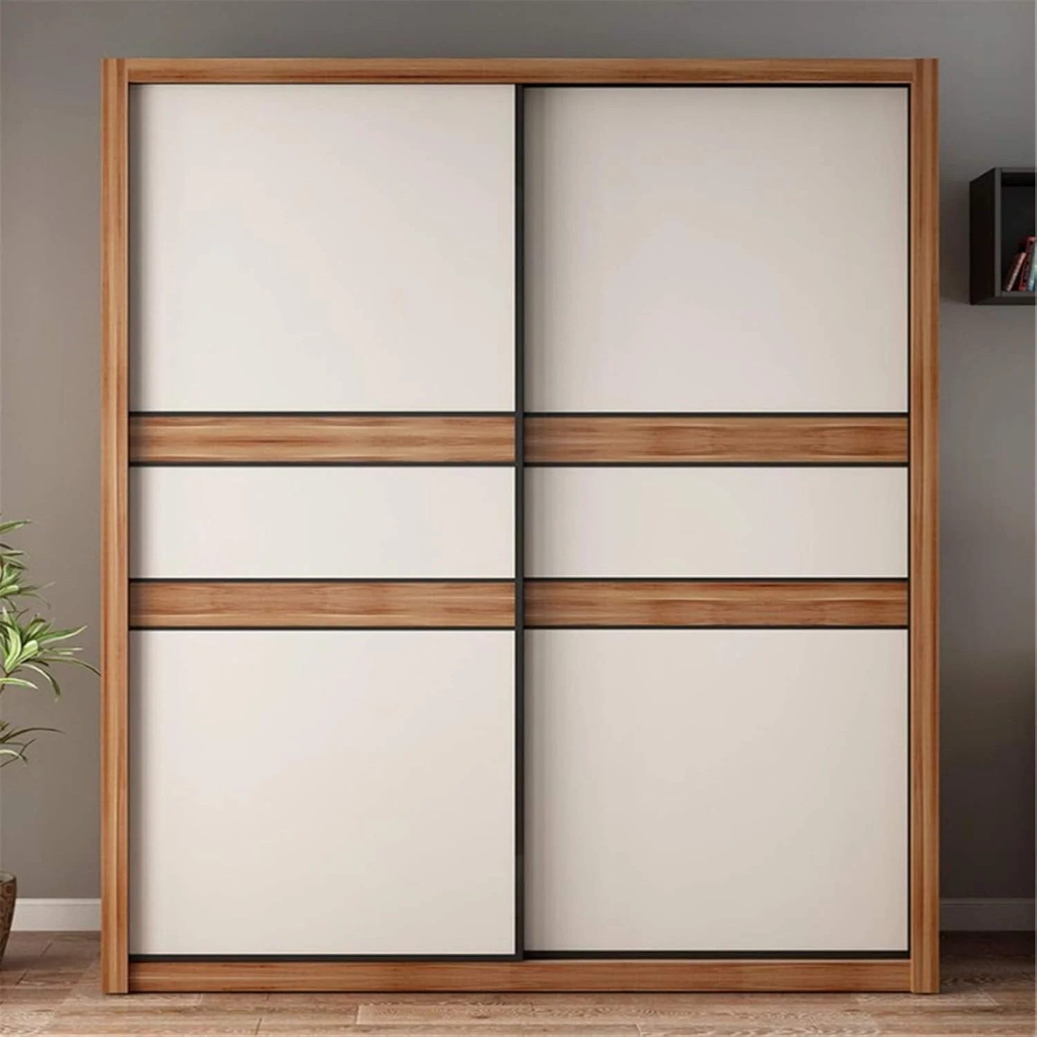 Wardrobe Sliding Door Wardrobe Modern Minimalist Small Apartment Wardrobe Home Bedroom Cabinet Locker Suitable for Hanging Tops Wardrobe Sliding Door Wardrobe Modern Minimalist Small Apartment Wardrobe Home Bedroom Cabinet Locker Suitable for Hanging Tops