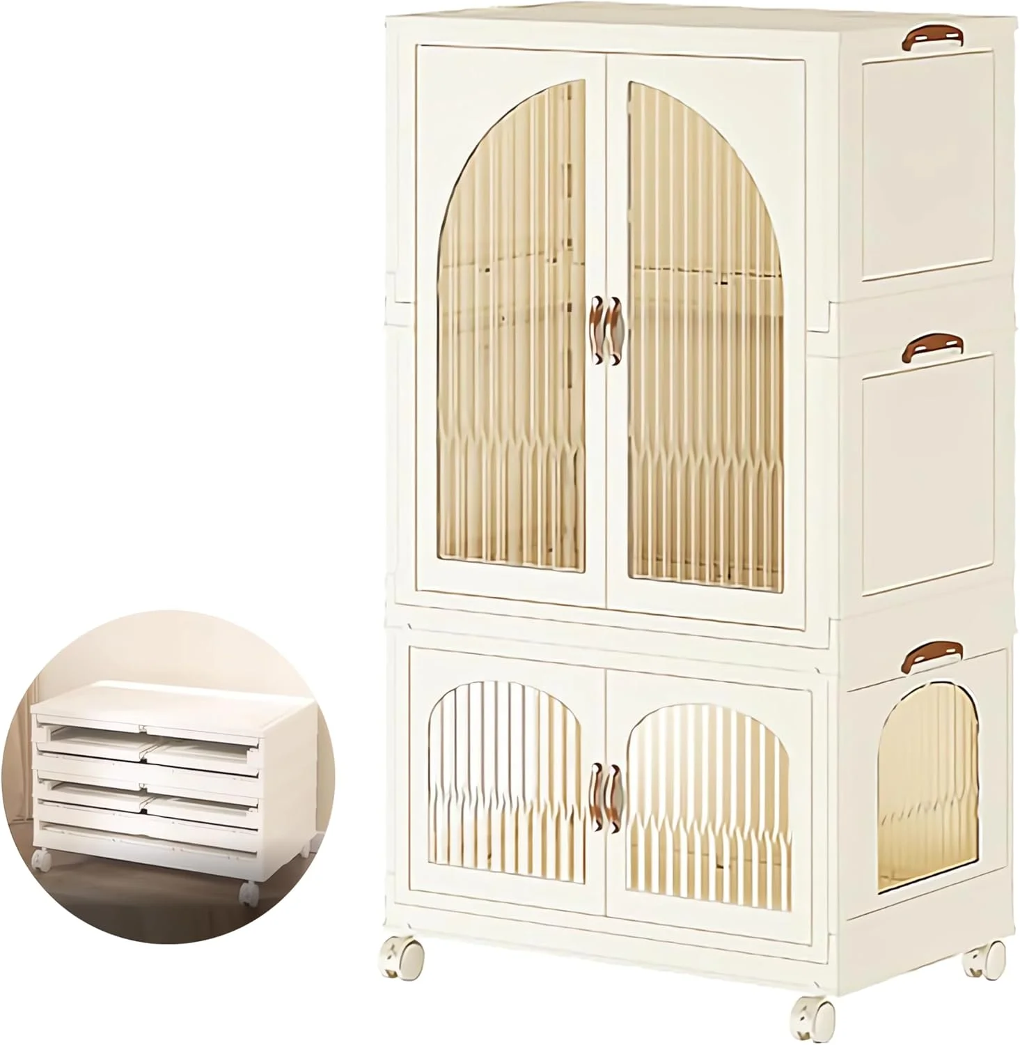 OYDAS Wardrobe Portable Closet, Stackable Storage Bins with Doors,Wheels,Lids,Collapsible Plastic Closet Organizers Storage Cabinet with Closet Rods,Folding Storage Bins (S74-120x70x42.5cm) OYDAS Wardrobe Portable Closet, Stackable Storage Bins with Doors,Wheels,Lids,Collapsible Plastic Closet Organizers Storage Cabinet with Closet Rods,Folding Storage Bins (S74-120x70x42.5cm)