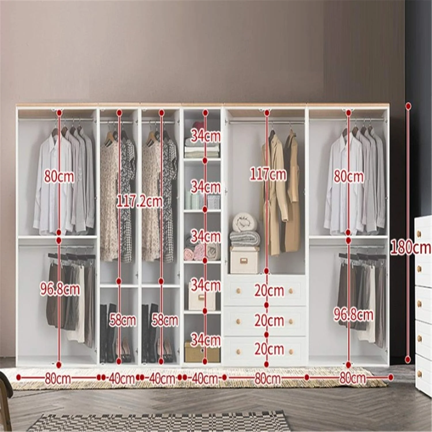 Bedroom Wardrobes Wardrobe Modern Minimalist Small Apartment Rental Room With Storage Cabinets Home Bedroom Children's Large Wardrobe for Entryway or Bedroom (Color : White1, Size : 180x52x80cm) Bedroom Wardrobes Wardrobe Modern Minimalist Small Apartment Rental Room With Storage Cabinets Home Bedroom Children's Large Wardrobe for Entryway or Bedroom (Color : White1, Size : 180x52x80cm)