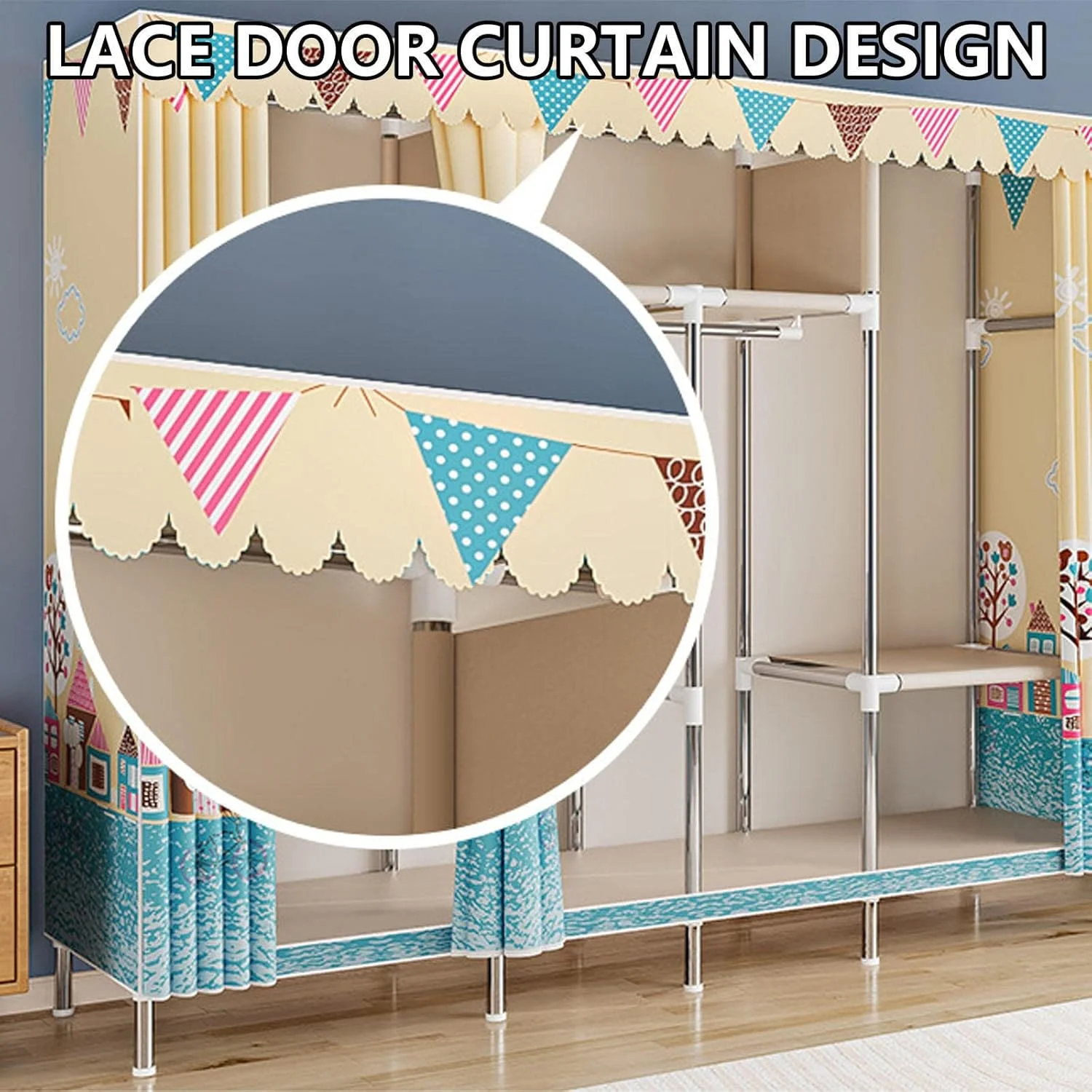 Wardrobe Portable Canvas Wardrobes Shelves,Fabric Clothes Closet Storage Organizer for Bedroom,Fabric Wardrobes,A-105X45X170cm