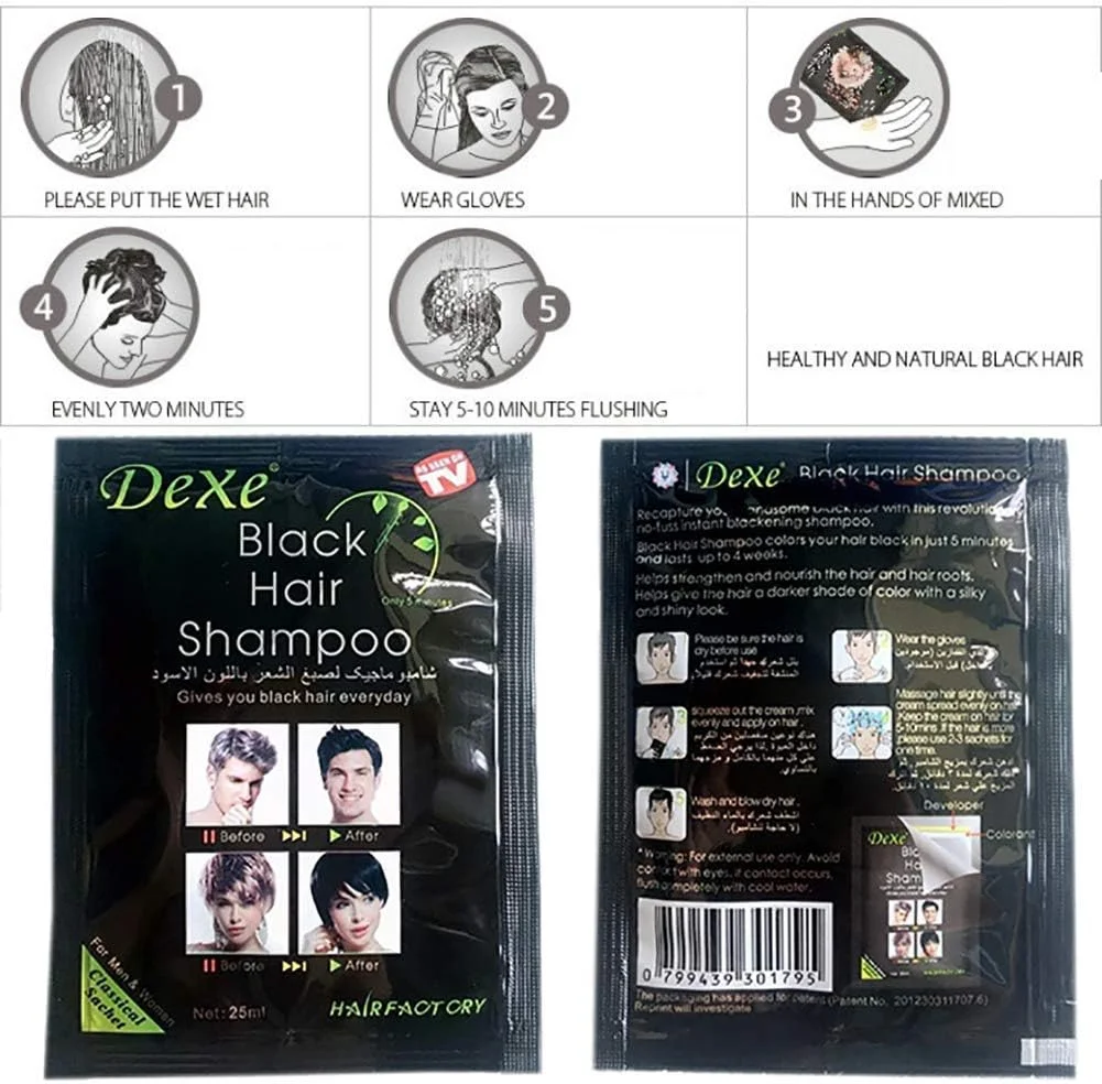 شامپو رنگ موی مشکی Cutelove - شامپو رنگ موی فوری مشکی، حفظ رنگ مو تا دو ماه، 5 دقیقه برای آقایان و بانوان (25 میلی لیتر در 10 بسته) شامپو رنگ موی مشکی Cutelove - شامپو رنگ موی فوری مشکی، حفظ رنگ مو تا دو ماه، 5 دقیقه برای آقایان و بانوان (25 میلی لیتر در 10 بسته)