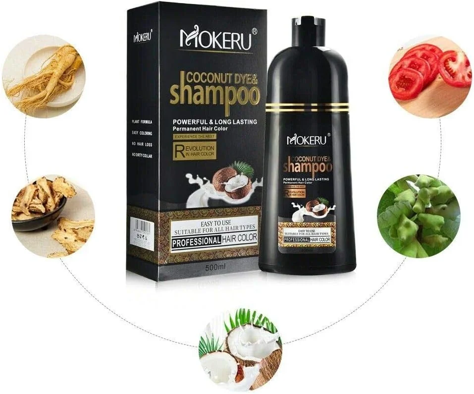 شامپو رنگ موی دائمی Dongjing با روغن نارگیل طبیعی، رنگ موی ماندگار (مشکی) شامپو رنگ موی دائمی Dongjing با روغن نارگیل طبیعی، رنگ موی ماندگار (مشکی)