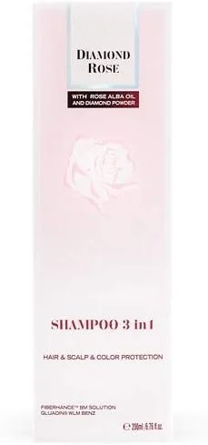 شامپو مو رز الماس 3 در 1 محافظت از رنگ با روغن سفید و پودر برای مو، پوست سر و محافظت از رنگ 200 میلی لیتر