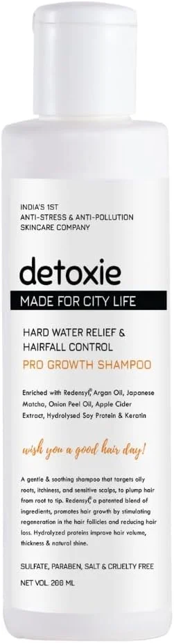 شامپو مخصوص آب سخت Detoxie | کنترل ریزش مو، پاک کننده، شفاف کننده و آبرسان | مناسب برای انواع مو | ردنسل، پروتئین سویا، روغن آرگان، عصاره سرکه سیب | 200 میلی لیتر شامپو مخصوص آب سخت Detoxie | کنترل ریزش مو، پاک کننده، شفاف کننده و آبرسان | مناسب برای انواع مو | ردنسل، پروتئین سویا، روغن آرگان، عصاره سرکه سیب | 200 میلی لیتر