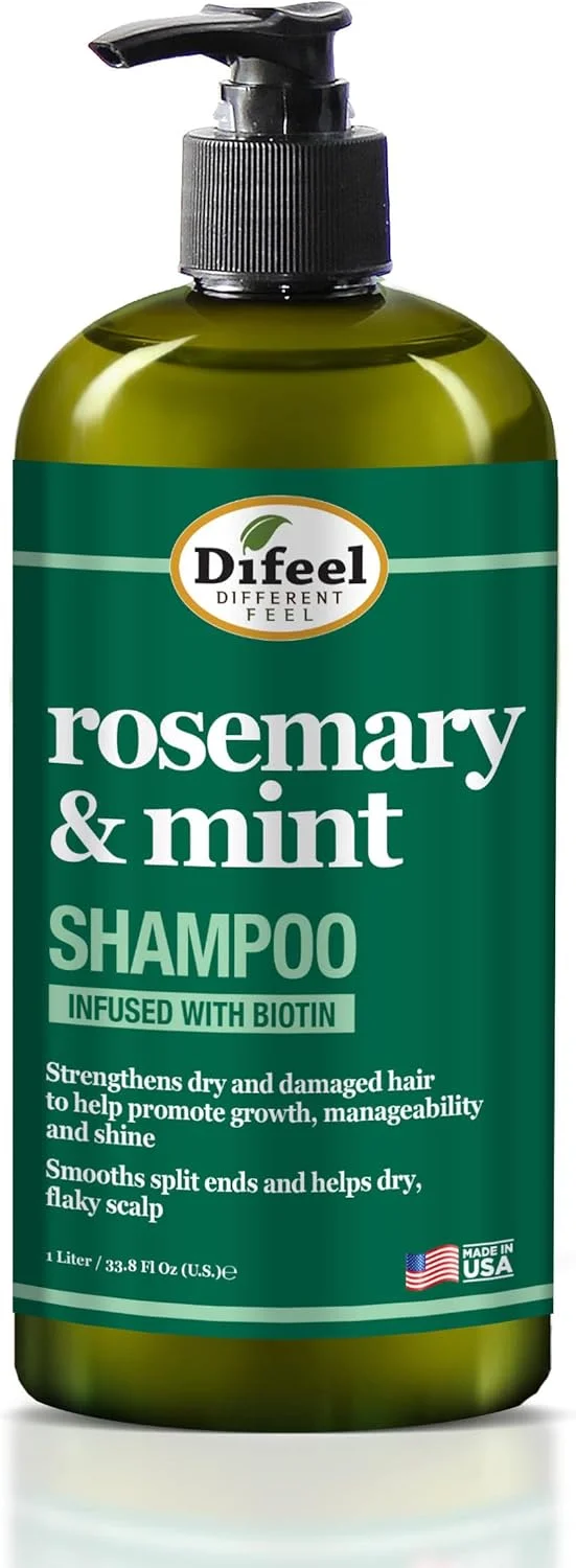 شامپو تقویت کننده رزماری و نعناع دیفیل با بیوتین 1000 میلی لیتر - ساخته شده با روغن طبیعی رزماری برای رشد مو شامپو تقویت کننده رزماری و نعناع دیفیل با بیوتین 1000 میلی لیتر - ساخته شده با روغن طبیعی رزماری برای رشد مو