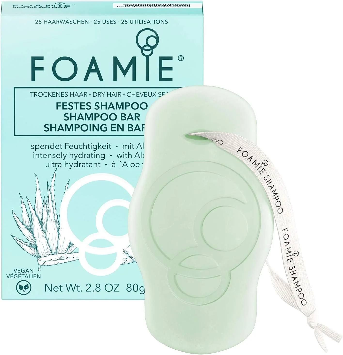 شامپو بار فومی، آلوئه اسپا - مرطوب کننده برای موهای خشک - متعادل کننده PH، بدون صابون، بدون مواد مضر، وگان - ایده آل برای مسافرت شامپو بار فومی، آلوئه اسپا - مرطوب کننده برای موهای خشک - متعادل کننده PH، بدون صابون، بدون مواد مضر، وگان - ایده آل برای مسافرت