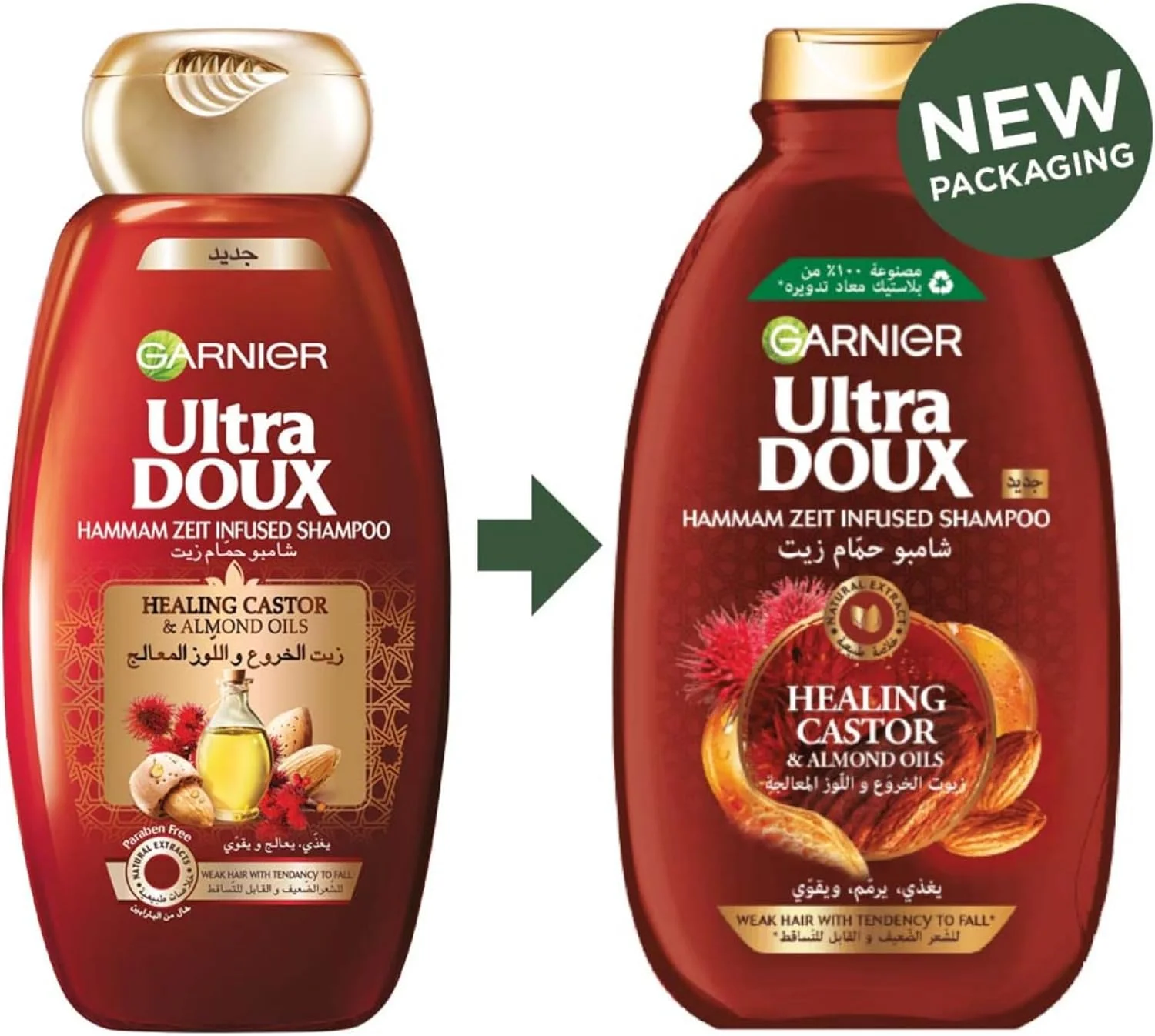 Garnier Ultra Doux Hammam Zeit Infused Shampoo With Healing Castor & Almond Oils, 400Ml