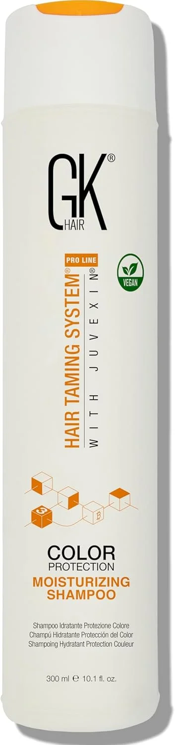 شامپو مرطوب کننده مو جی کی هیر گلوبال کراتین - برای آبرسانی و محافظت از رنگ مو، مناسب موهای خشک، آسیب دیده، مجعد، وز، نازک، رنگ شده، ترمیم کننده، ارگانیک، بدون پارابن و سولفات، مناسب انواع مو (300 میلی لیتر)