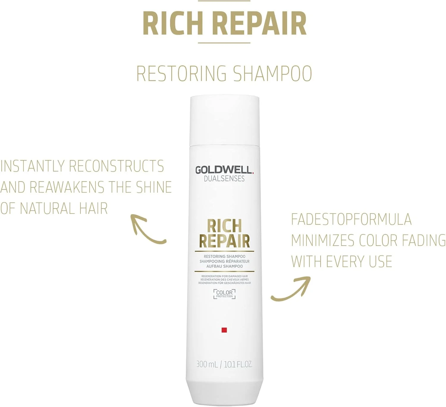 شامپو ترمیم کننده موهای آسیب دیده گلدول سری Dualsenses Rich Repair مناسب آقایان و بانوان حجم 300 میل، سفید شامپو ترمیم کننده موهای آسیب دیده گلدول سری Dualsenses Rich Repair مناسب آقایان و بانوان حجم 300 میل، سفید