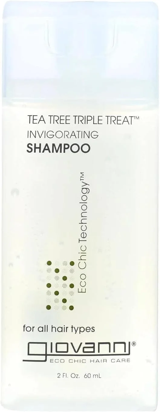Giovanni Tea Tree Triple Treat Invigorating Shampoo | Rejuvenation For Hair And Scalp | Alleviates Dry & Flaking Scalp With Organic Tea Tree Botanicals | 100% Color-Safe | 60 Ml Giovanni Tea Tree Triple Treat Invigorating Shampoo | Rejuvenation For Hair And Scalp | Alleviates Dry & Flaking Scalp With Organic Tea Tree Botanicals | 100% Color-Safe | 60 Ml