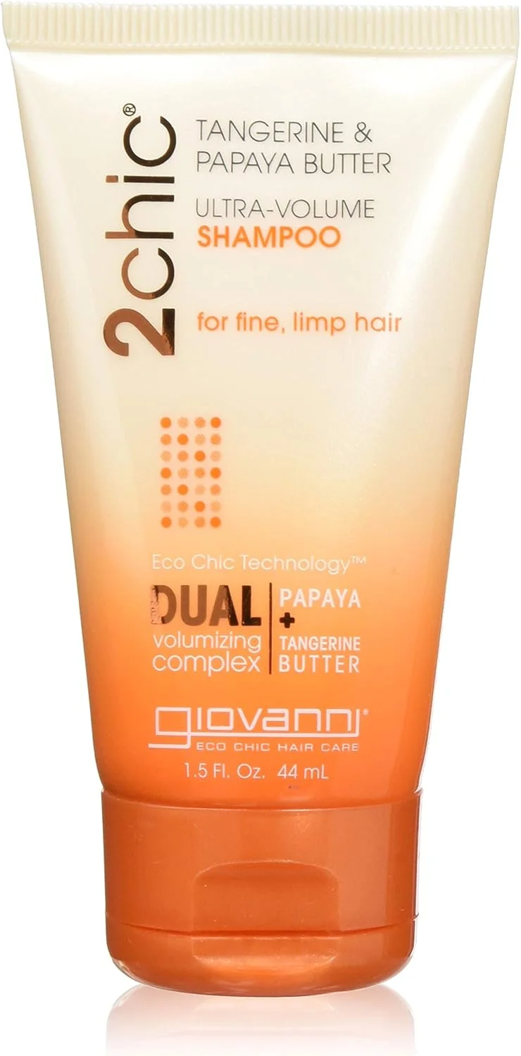 Giovanni 2Chic Tangerine & Papaya Ultra-Volume Shampoo | For Fine Limp Hair | Energizes And Boosts Volume | Increases Lift At The Hair Root | Weightlessly Amps Up Shine | 44 Ml Giovanni 2Chic Tangerine & Papaya Ultra-Volume Shampoo | For Fine Limp Hair | Energizes And Boosts Volume | Increases Lift At The Hair Root | Weightlessly Amps Up Shine | 44 Ml